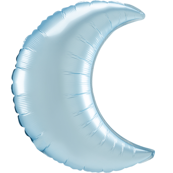 Large Crescent Pastel Blue Sateen